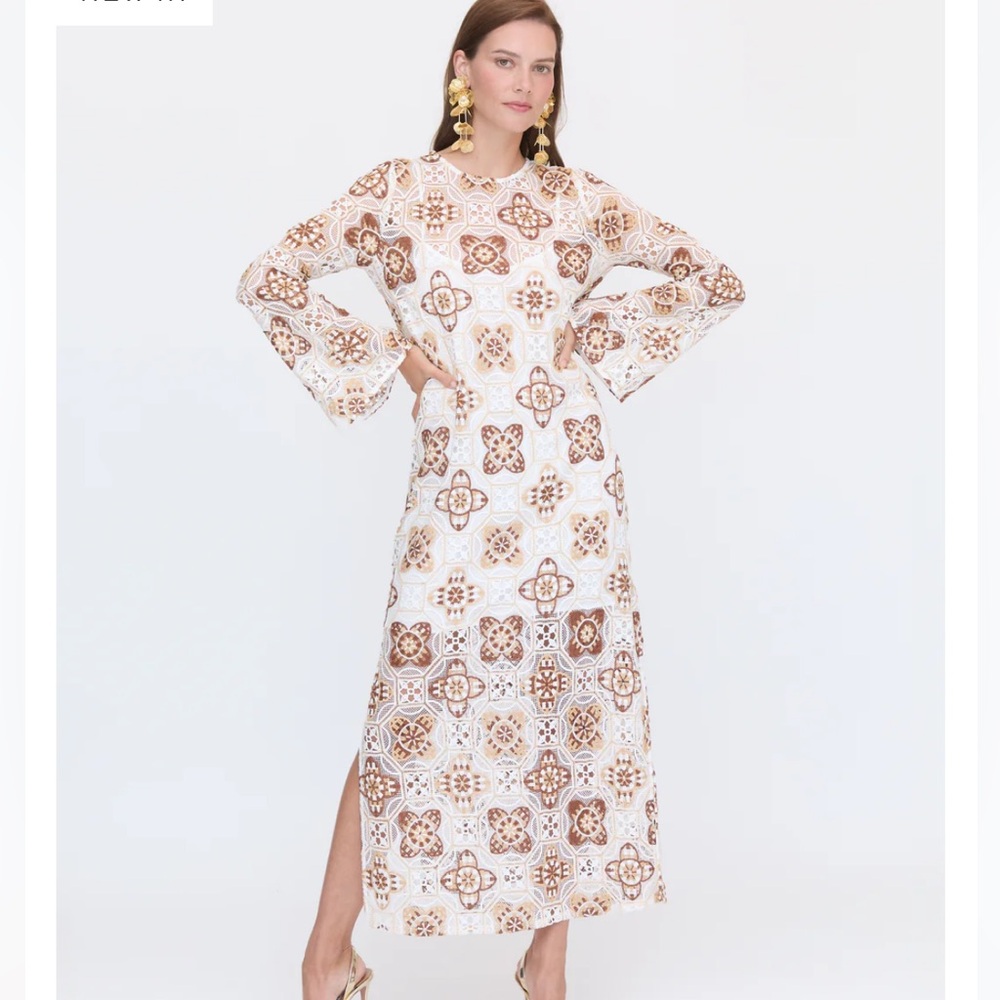 NWT Hill House The Eliza Dress Sand Parquet Crochet size small